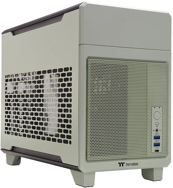 Корпус Thermaltake TR100 Matcha зеленый без БП miniITX 8x140mm 2x200mm 2xUSB3.0 audio bott PSU фото 1