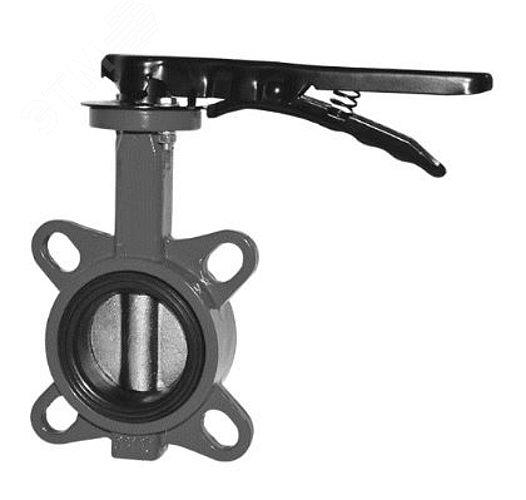 Затвор дисковый поворотный ЗДМ 03.16.65 PN16 DN65 корпус GG25, диск - чугун GGG40, уплотнение EPDM, управление - рукоятка фото 1