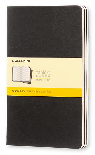 Блокнот Moleskine CAHIER JOURNAL QP317 Large 130х210мм обложка картон 80стр. клетка черный (3шт) фото 1