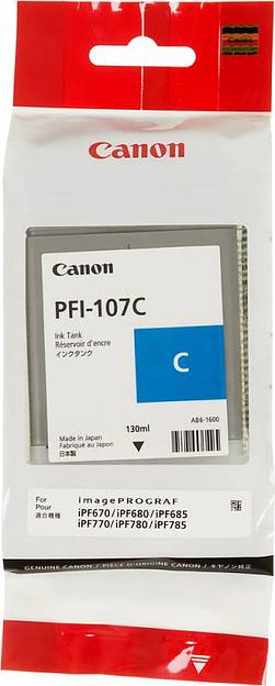 Картридж струйный Canon PFI-107C 6706B001 голубой (130мл) для Canon iP F680/685/780/785 фото 1