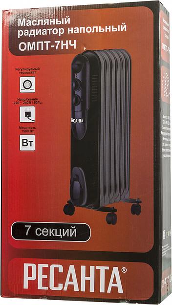 Радиатор масляный Ресанта ОМПТ-7НЧ 1500Вт черный фото 7