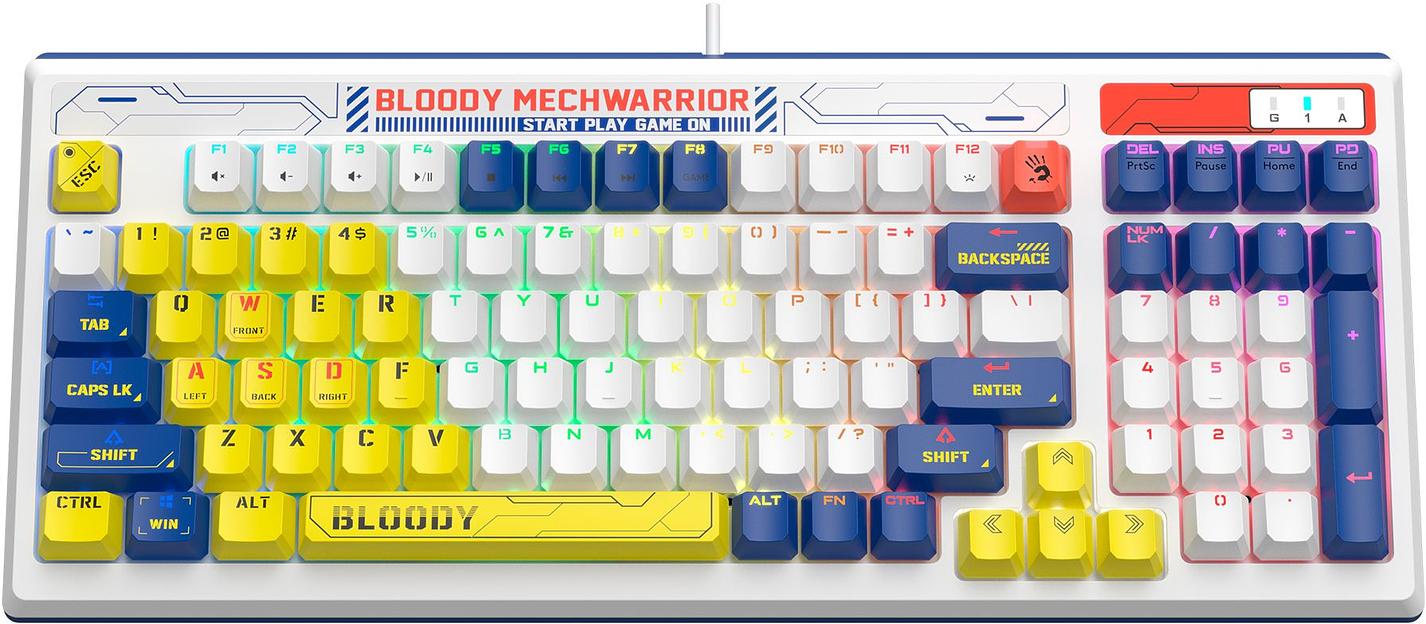 Клавиатура A4Tech Bloody B950 механическая синий/белый USB for gamer LED (B950) фото 6