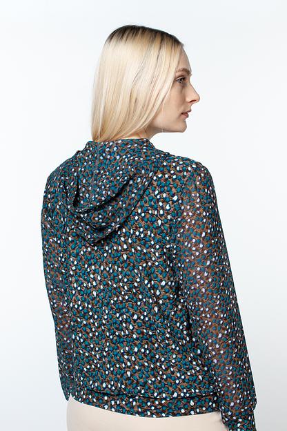 Блузка женская  4090-24/01/Коричневый, синий  фото 6