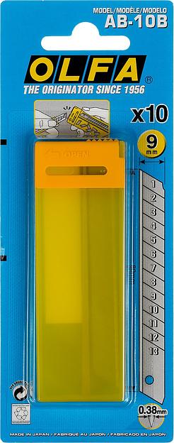 Лезвие Olfa OL-AB-10B 9мм лезв.10шт фото 1