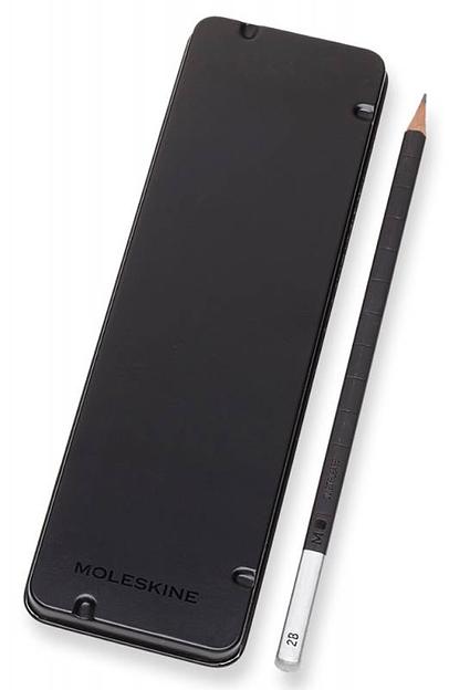 Набор карандашей чернографит. Moleskine DRAWING SET EW7P05GPHA (5 кар.H/HB/2B/4B/6B) коробка металлическая фото 3