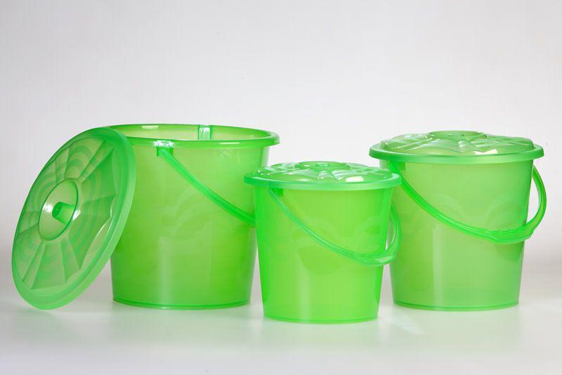 Ведро 13 л. пластик. с крышкой цв. в ассорт. /1/20/ фото 1