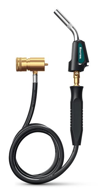 KRAFTOOL KS-8000, со шлангом 1.4м с пьезоподжигом на баллон турбо нагрев + 30% 2000°C, Газовая горелка Blue Fire (55512) фото 1