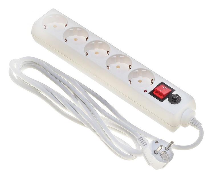 Сетевой фильтр Buro 500SH-3-W 3м (5 розеток) белый (коробка) фото 1