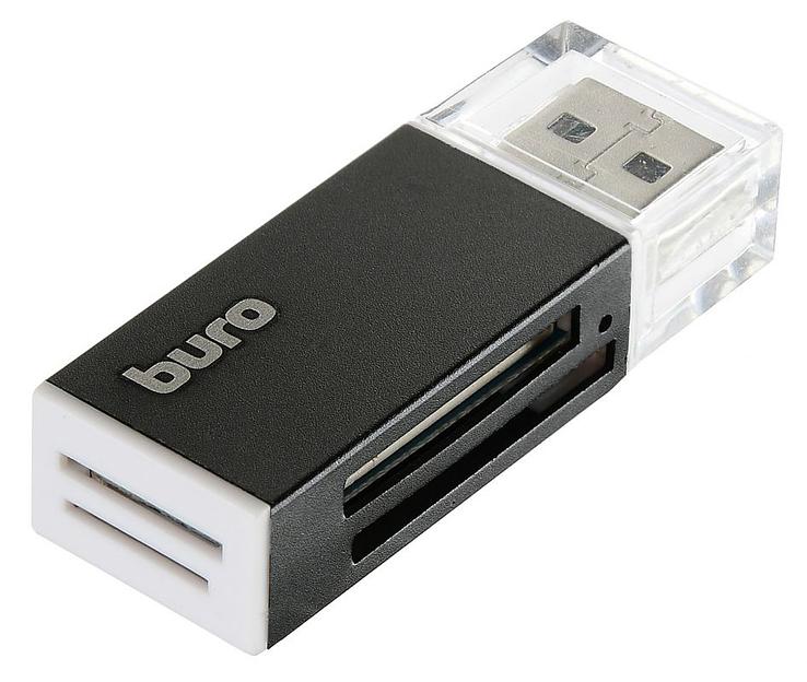 Устройство чтения карт памяти USB2.0 Buro BU-CR-3104 черный фото 6
