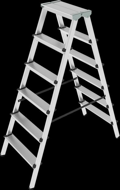 Стремянка алюминиевая двухсторонняя NV 1120 6×6 ступеней ОПТ фото 1