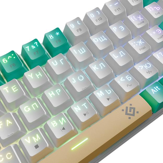 Клавиатура Defender Vexx Pro GK-084 механическая белый/зеленый Multimedia LED (45084) фото 9