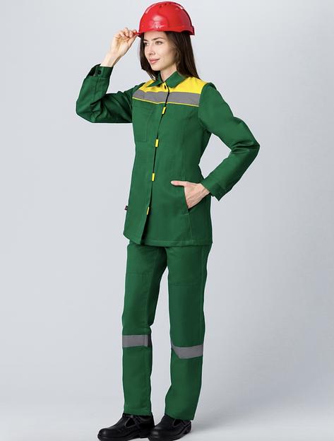 Костюм женский рабочий «Весна 1 СОП NEW» зелёный, опт фото 2