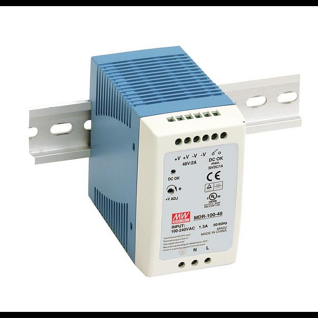 MDR-100-12 Компактный блок питания на DIN-рейку, 12В, 7,5А, 100Вт Mean Well фото 1