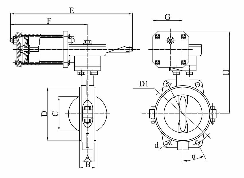 Затвор дисковый с гидроприводом ГПН DN 250 фото 2