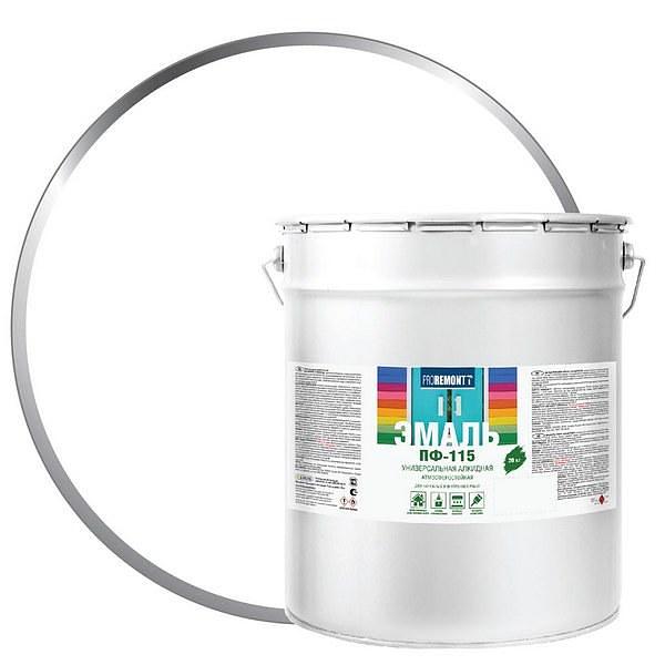 Эмаль ПФ-115 PROREMONTT Бел. глянц. 20кг фото 1