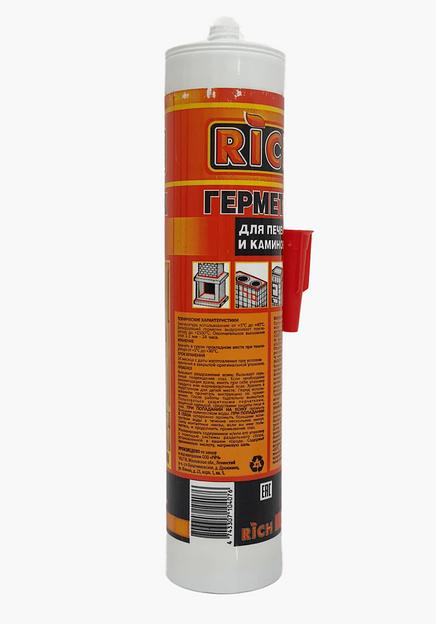 Герметик Rich жаростойкий до 1500 °C черный 310 мл фото 2