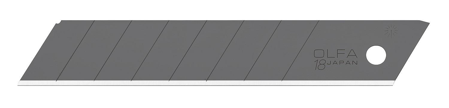 OLFA 18 мм, 10 шт, в платсиковом кейсе, черные сегментированные лезвия, EXCEL BLACK (OL-LBB-10) фото 1