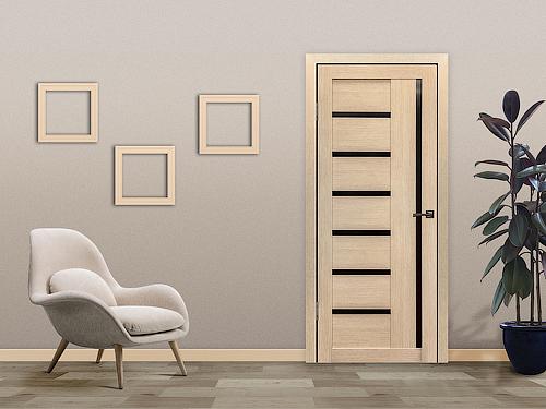 Межкомнатная дверь Тренд Т-3 лиственница латте со стеклом фото 3