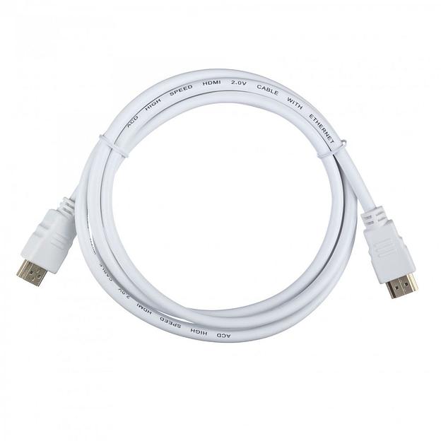 Кабель ACD Кабель ACD-DHHM2-18W |ACD-DHHM2-18W| HDMI 2.0, Golden Plated,19m/19m, Белый, 1.8м, (742248) фото 1