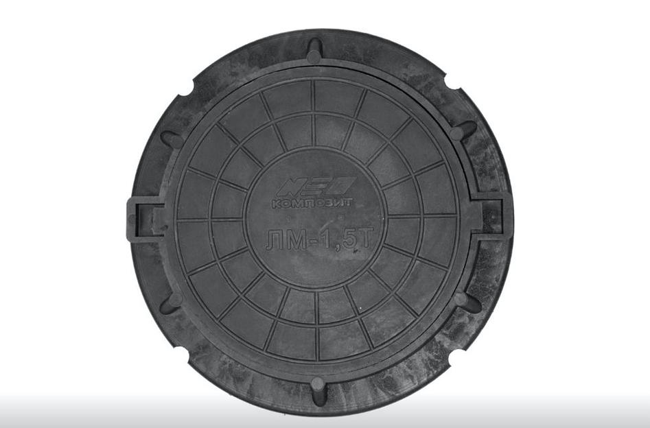 Люк канализационный ЛМ d-580 черный фото 2