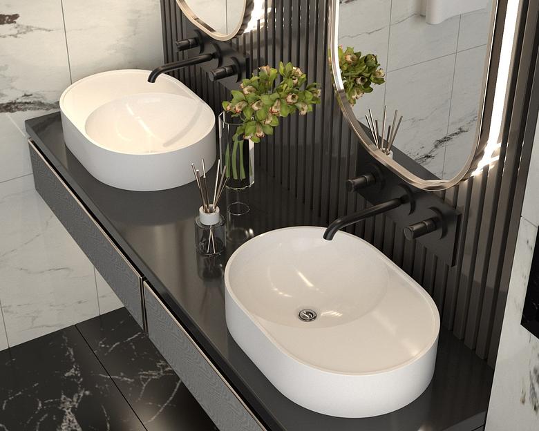 Раковина для ванной накладная Uperwood Luna 50 см, овальная фото 5