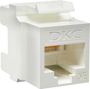 Модуль Keystone RJ45 CAT5E неэкранированный(UTP), 180 градусов, белый(форм-фактор A10) DKC RNK5EU180WH фото 1