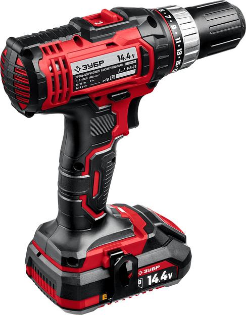 Дрель-шуруповёрт Зубр ДШЛ-145-22 14,4В 2 АКБ 2 А/ч в кейсе ОПТ фото 4