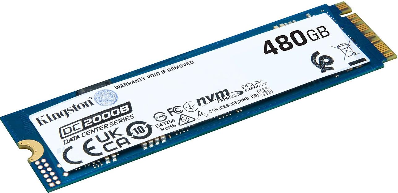 Твердотельный накопитель Kingston Enterprise SSD 480GB DC2000B M.2 2280 NVMe Gen4x4 R7000/W800MB/s 3D TLC MTBF 2М 530 000/32 000 IOPS 350,4TBW (Data Center) 3 years (SEDC2000BM8/480G) фото 2