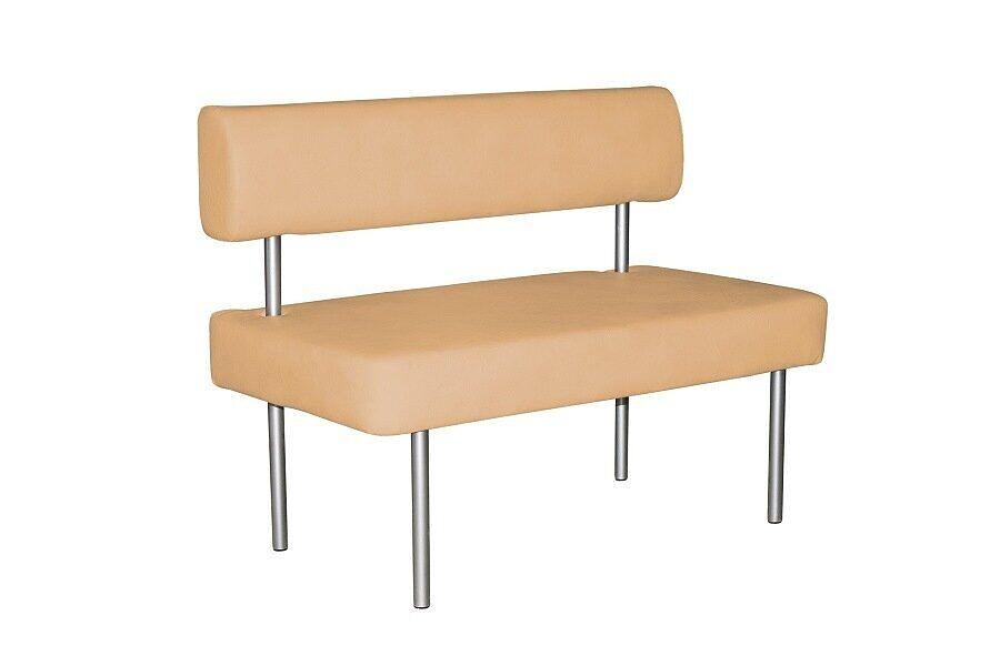 Диван офисный без подлокотников, экокожа, 600х600/1100/1600х850 мм фото 3