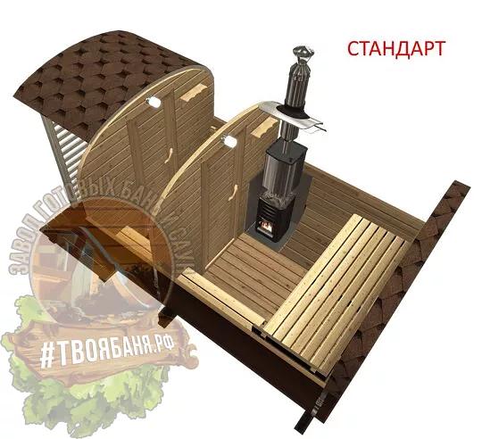 Бенч Баня-бочка Сосна 3м фото 1