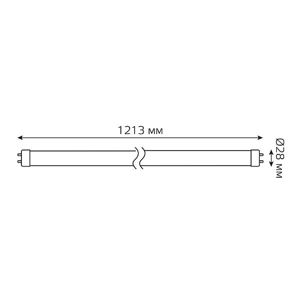 Лампа светодиодная LED 20 Вт 1600х80-240В G13 трубка Т8 холодная стеклянная Elementary фото 5