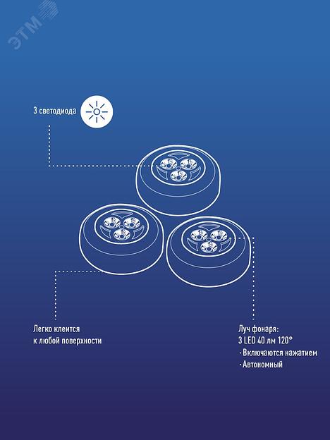 Фонарь-светильник, 3 батарейки AAA, 40Lm, фото 6