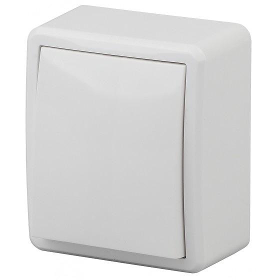 Эра Б0020653 11-1201-01 Выключатель, 10АХ-250В, ОУ, Эра Эксперт, белый фото 1