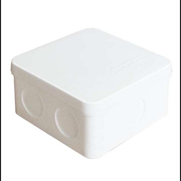 Коробка распределительная ОП 84х84х45мм IP54 7 выходов без гермовводов крышка защелкивающаяся бел. E фото 1