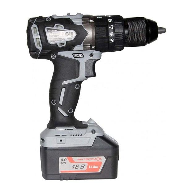 Дрель-шуруповерт ударная Интерскол ДАУ-13/18В аккум. патрон:быстрозажимной (кейс в комплекте) фото 3