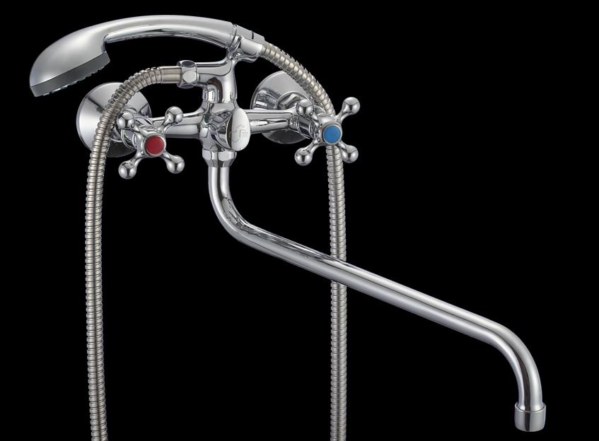 Смеситель ванно-душевой двуручный "Eleanti" с хромированной лейкой фото 1