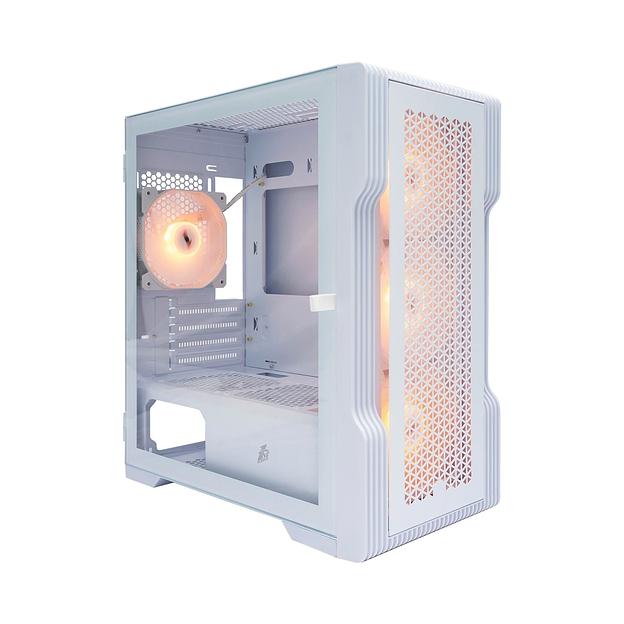 1STPLAYER Корпус TRILOBITE T3 White / mATX, TG / 4x 120mm LED fans inc. / T3-WH-4F1-W фото 1