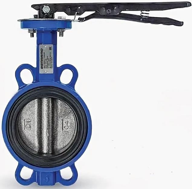 Затвор Ду 200 Ру10/16 межфл с рукояткой диск чугун манжета EPDM Рус Benarmo фото 1