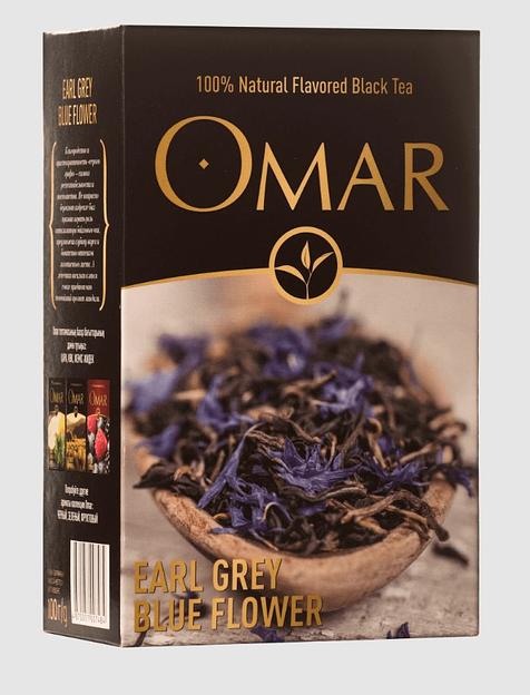 Чай черный Omar «Earl grey blue flower» 100 г ОПТ фото 1