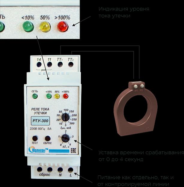 Реле тока утечки РТУ-300-120 фото 4