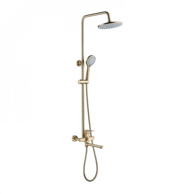 Смесители с тропическим душем, душевая система Ledeme L2480Y, золотой сатин, опт фото 1