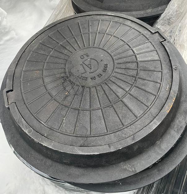 Люк круглый Мегапласт 770 мм, 5 т чёрный фото 1