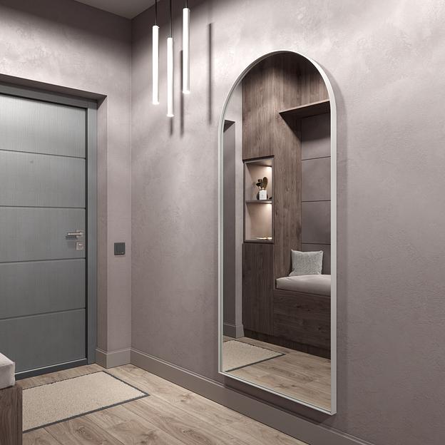 Зеркало в раме напольное и настенное 180 × 80 см, white ОПТ фото 2