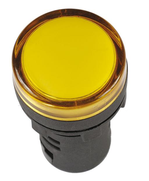 Лампа сигнальная AD16DS LED матрица d16мм желтая 230В AC фото 1