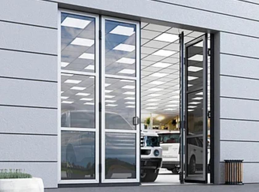 Промышленные складные панорамные ворота Дорхан без нижней направляющей ОПТ фото 1