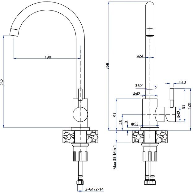 Смеситель GRANFEST GranFest Z-5410 inox фото 4