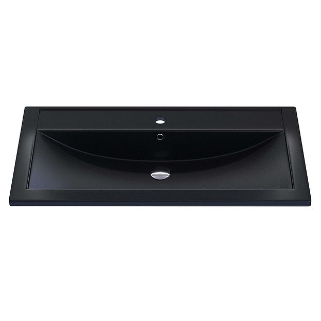 Раковина кварцевая для ванной Uperwood Foster Quartz 90 см, черная матовая, космос фото 3