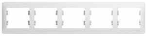 Systeme electric GSL000105 GLOSSA 5-постовая РАМКА, горизонтальная, БЕЛЫЙ фото 4