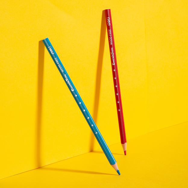 Карандаши цветные Deli EC112-24 Enovation трехгранные пластик 24цв. карт.тубус (24шт) фото 6