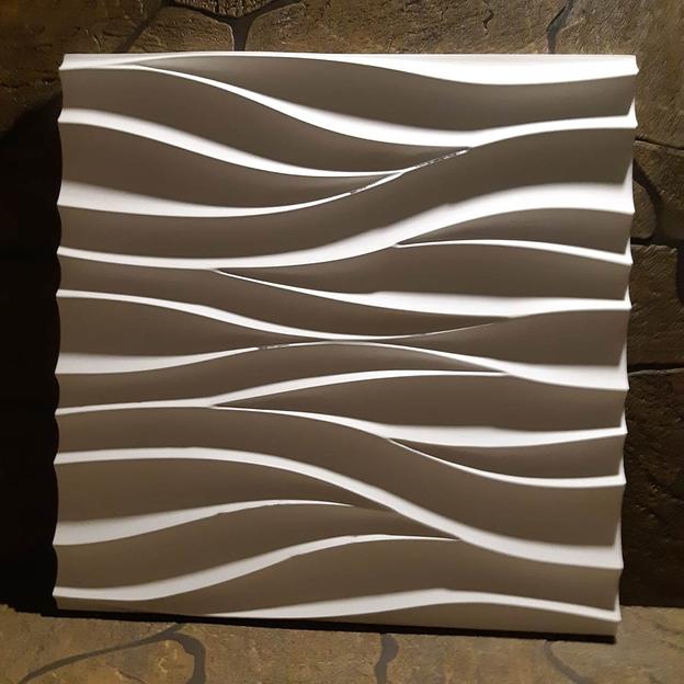 Панель гипсовая 3D стандарт «Скандинавская волна» 500×500 мм фото 3